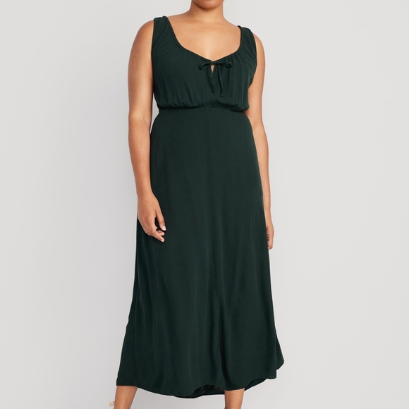 Old Navy | Size XXL Tall | Dark Green Sleeveless Midi Dress - Picture 1 of 1